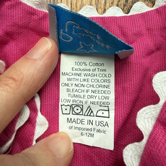 Princess Linens Ric Rac Apron Dress 6-12 Months - Picture 6 of 6